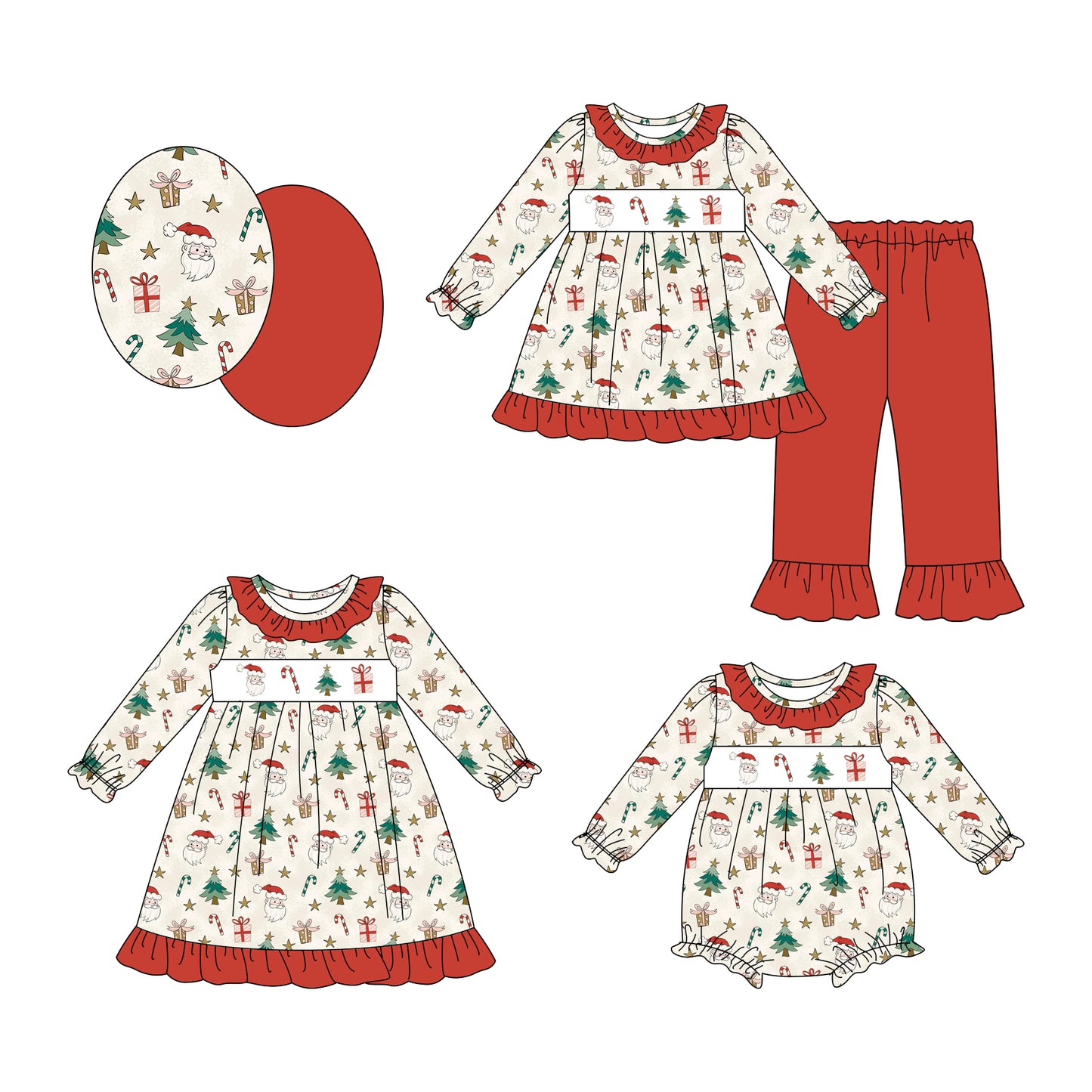 25.7.17 custom each style moq 5eta 4-6week Sibling Sisters Christmas baby girl long sleeve pants sets and dress and rompers match family design