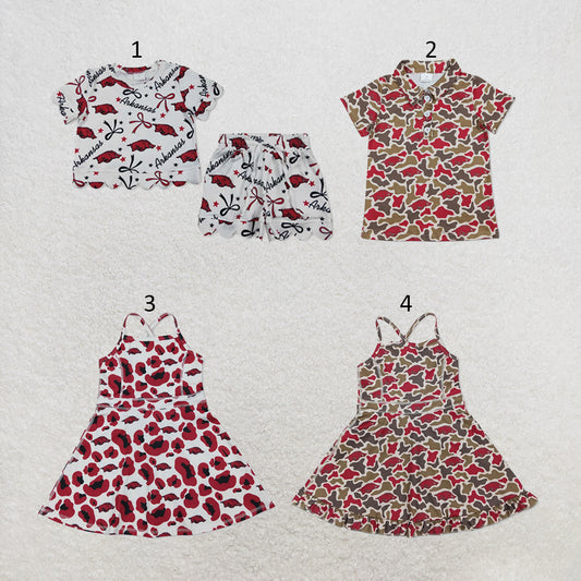 RTS NO MOQ Sibling milk silk Baby Girls Bows Top Pockets Shorts Team Scallop Sets Yoga Active Shorts Ruffle Dresses Boys Button Polo Shirts Top