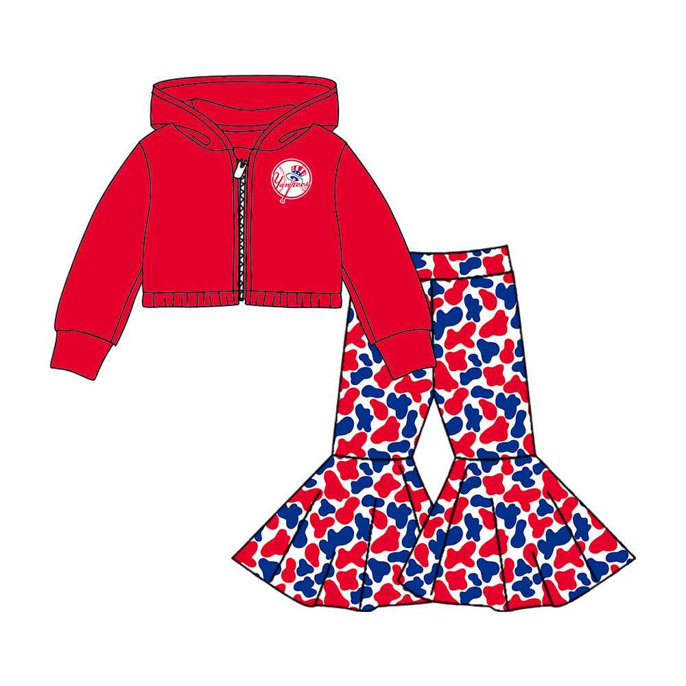 Custom moq 5 mix size milk silk summer teams baby girls clothes camouflage red hooded long sleeve pants sets 2 and boy pants sets and pant-25.8.8