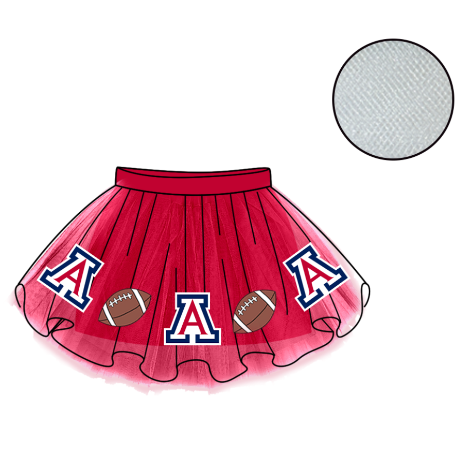 Custom moq 5 mix size milk silk summer teams Baby Girl's Red Mesh Skirt Summer Outfit Team Clothing