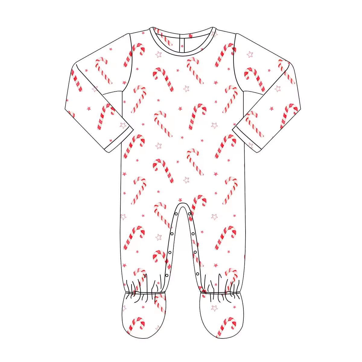 Custom moq 3 mix size eta 6-8 weeks Red Striped Christmas Cane-Five-Pointed Star Pattern White Mixed Set