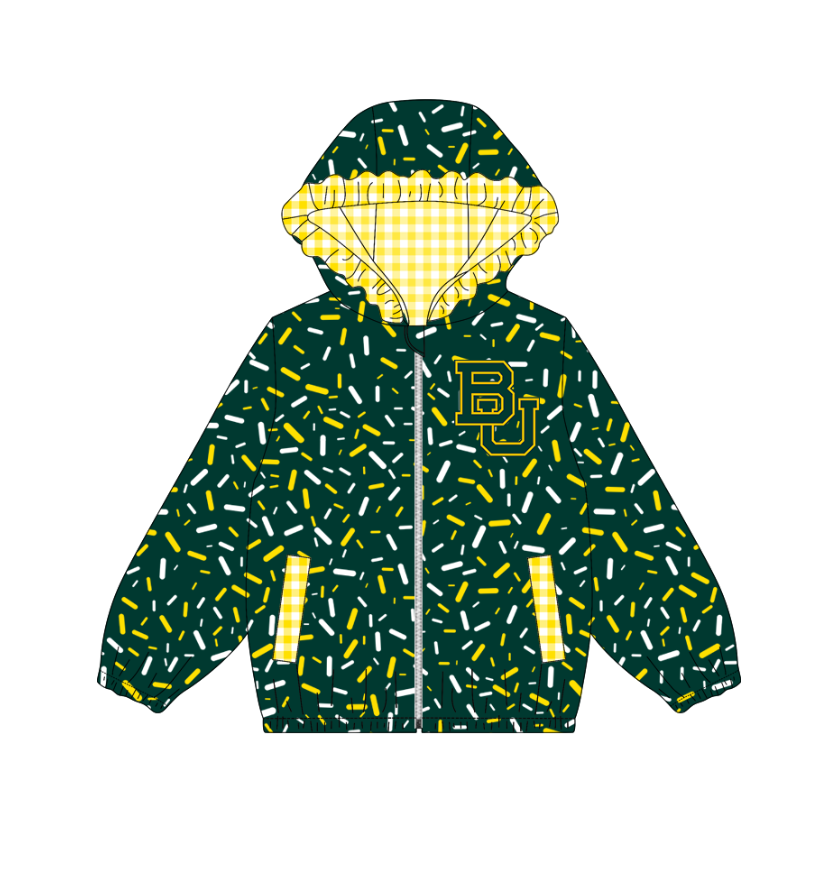 10.3-3-Custom moq 8 mix size milk silk summer team baby girls clothes green hooded long sleeve top-25.10.9