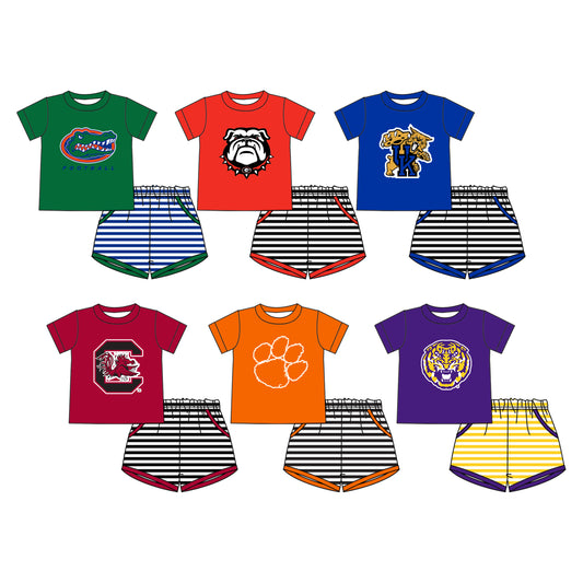 26.1.13 custom each style moq 5 eta 6-8week Sibling Sisters team baby boy clothes short sleeve shorts sets 6 match family design