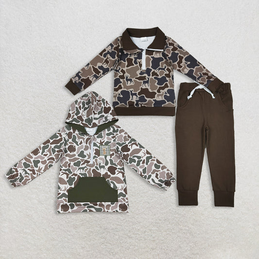 RTS NO MOQ Sibling Baby boys clothes camouflage long-sleeved trousers suit and top