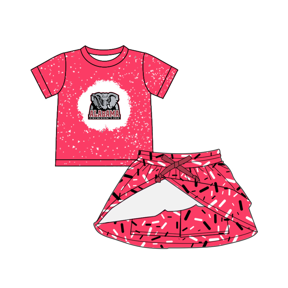 Custom moq 5 mix sizes summer teams baby girls clothes team short sleeve skirts shorts sets dress top-25.5.9
