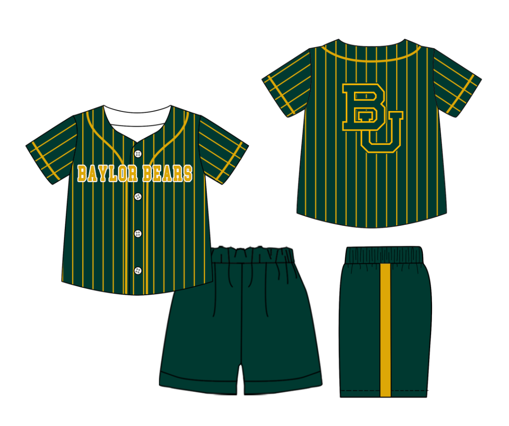 Custom moq 3 or 5 mix size milk silk summer teams baby boy clothes green short sleeve shorts sets-26.1.20