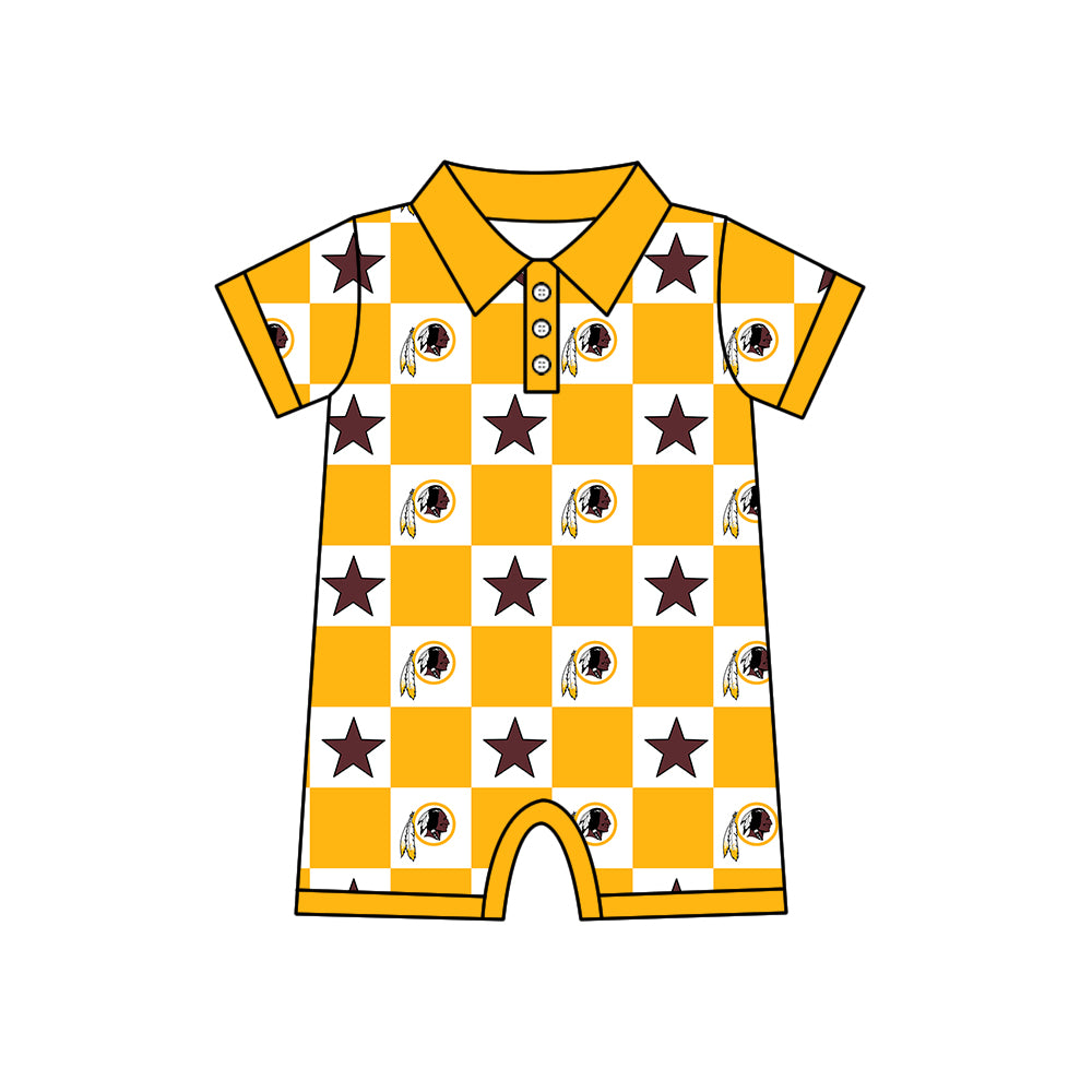 Custom moq 5 mix size milk silk summer teams Yellow Checked Baby Girl Sleeveless Top Skirt Short Set Dress And Shorts Yoga Outfit Boy's Top Shorts Set Romper