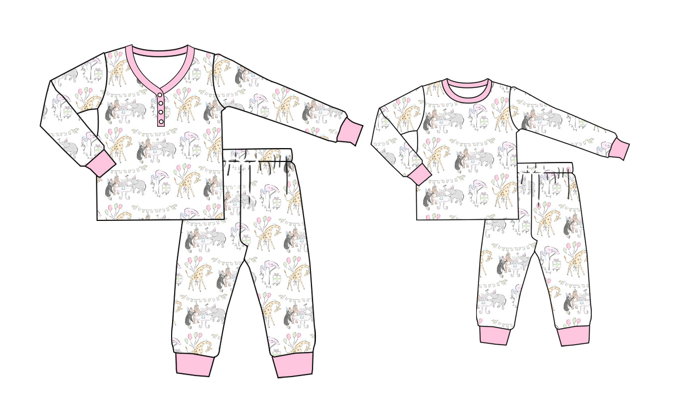 25.5.13 custom each style moq 5eta 4-6week Sibling Sister long sleeve pants sets and adult sets match design