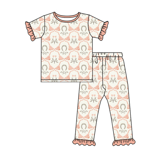 10.14 custom each style moq 5eta 4-6week Sibling Sister bow floral baby girl sets and dress and rompers match family design