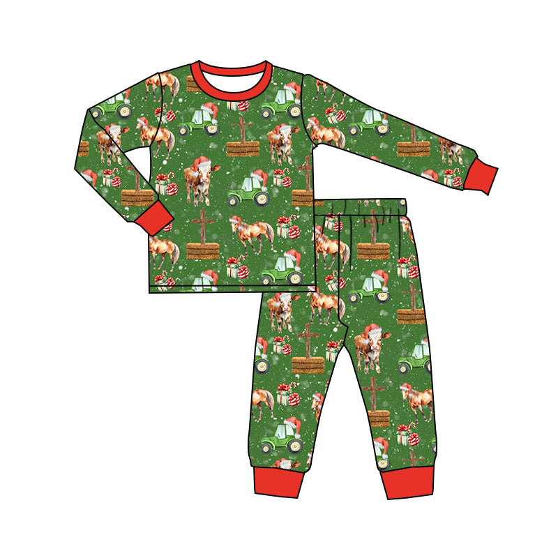 9.2 custom each style moq 5eta 4-6week Sibling Sister Christmas green baby boys sets and rompers match family design