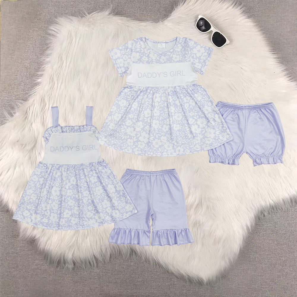 RTS NO MOQ Sibling baby girl clothes short-sleeved shorts suit & short-sleeved sets