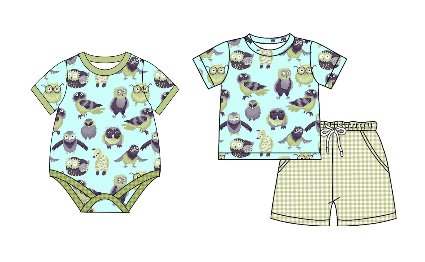 2.22 custom each style moq 5eta 4-6week Sibling Sister baby boy short sleeve shorts sets and romper match design