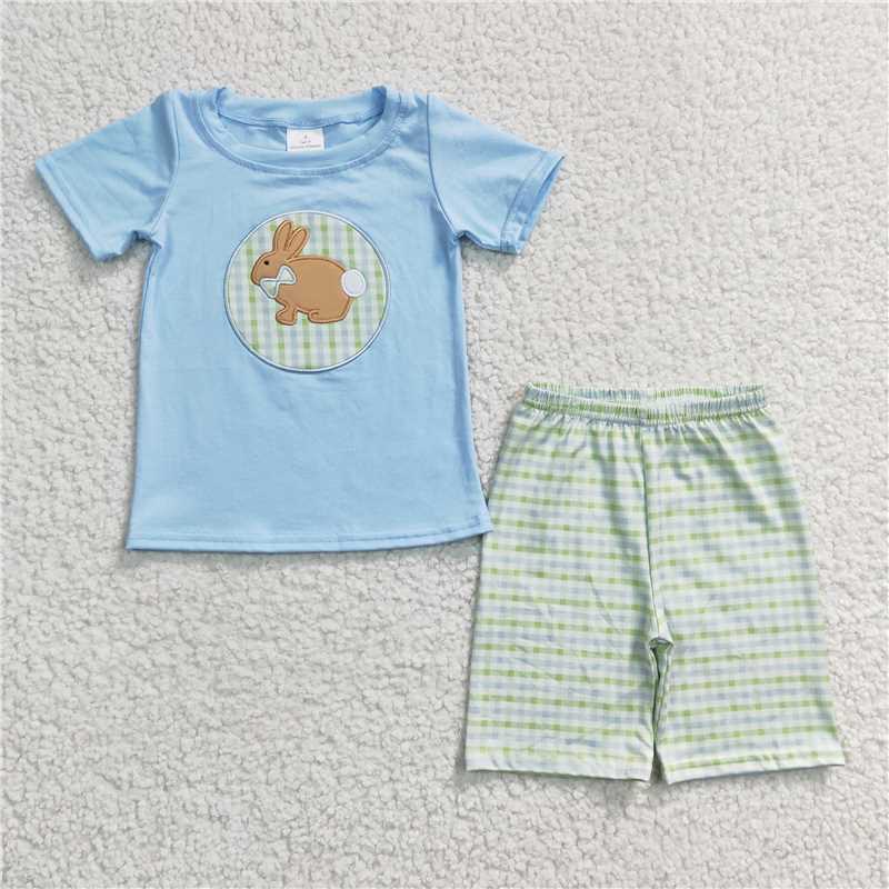 RTS NO MOQ baby girl clothes easter short-sleeved shorts suit & short-sleeved sets