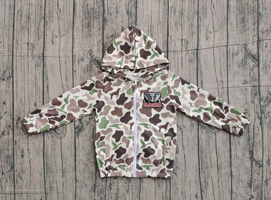 Custom moq 5 mix size milk silk baby boys clothes team summer camouflage zipper hooded long sleeve top-25.11.22