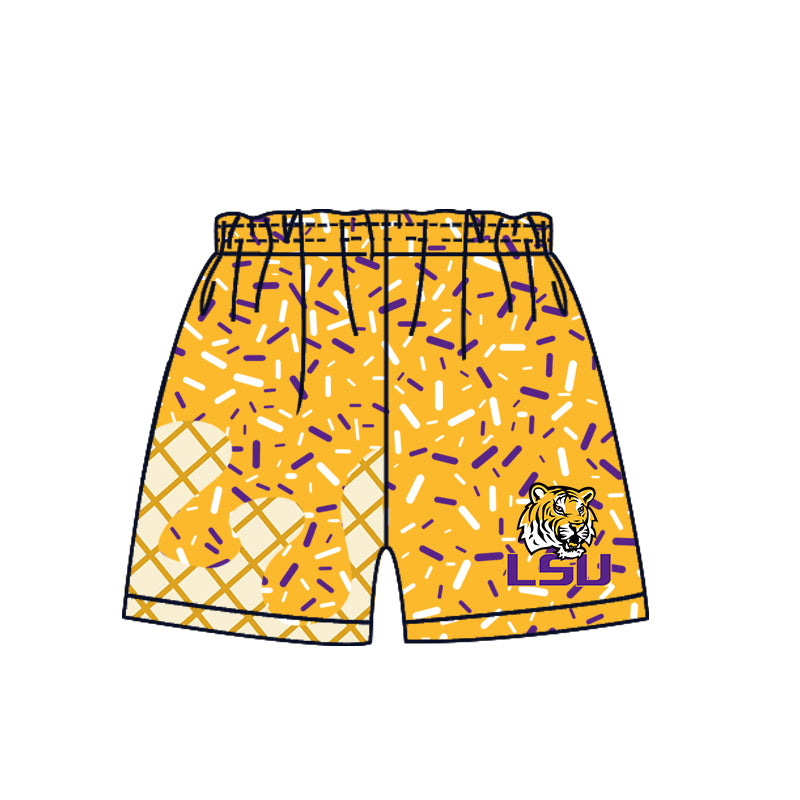 Custom summer teams baby girls clothes team gold hooded long sleeve tops and short sleeve top and dress and pants and shorts-25.5.28