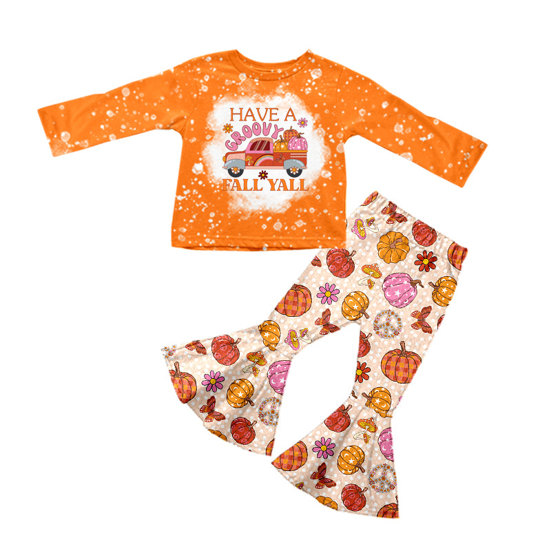 6.12 custom each style moq 5eta 4-6week Sibling Sister pumpkin orange baby girls sets and dress and baby romper match family design