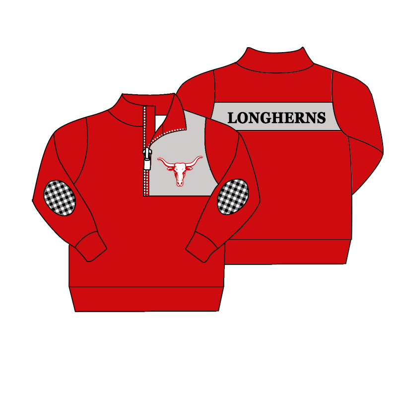 custom moq 5 mix size MSD070701 Baby Long Sleeve Zip Up Pullover Casual Team Top