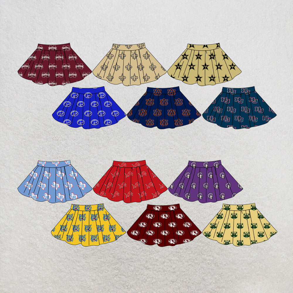 Custom moq 5 mix size summer teams Adult Women Solid Color Casual Summer Team Skirt Outfit