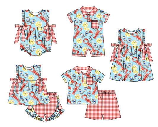 11.30 custom each style moq 5eta 4-6week Sibling Sister bow floral baby girl short sleeve shorts sets and sets 2 and girls romper and boy romper and dress match design