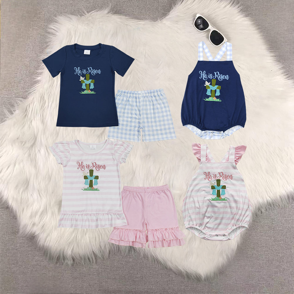 RTS NO MOQ easter short-sleeved shorts suit & short-sleeved sets and romper
