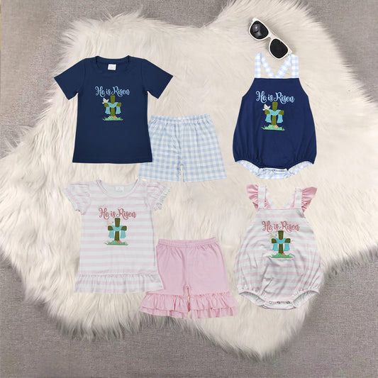 RTS NO MOQ easter short-sleeved shorts suit & short-sleeved sets and romper