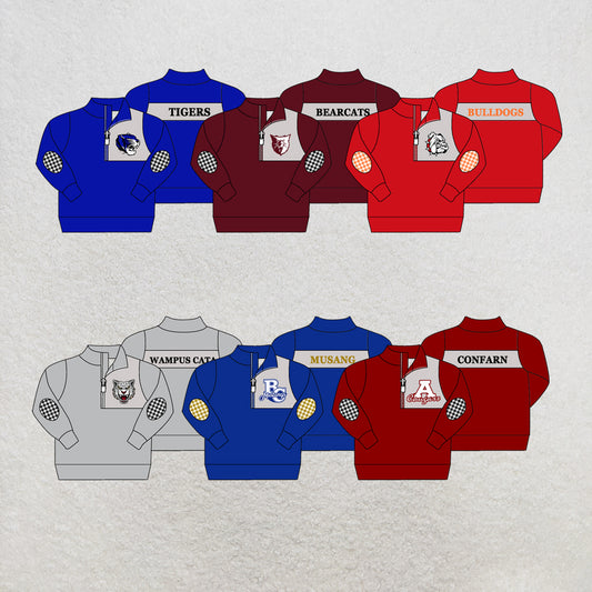 custom moq 5 mix size MSD070601 Baby Long Sleeve Zip Up Pullover Casual Top