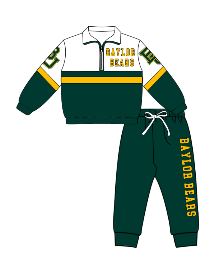 Custom moq 5 mix size yoga fabric green zip-up jacket, long-sleeved shirt, and trousers set