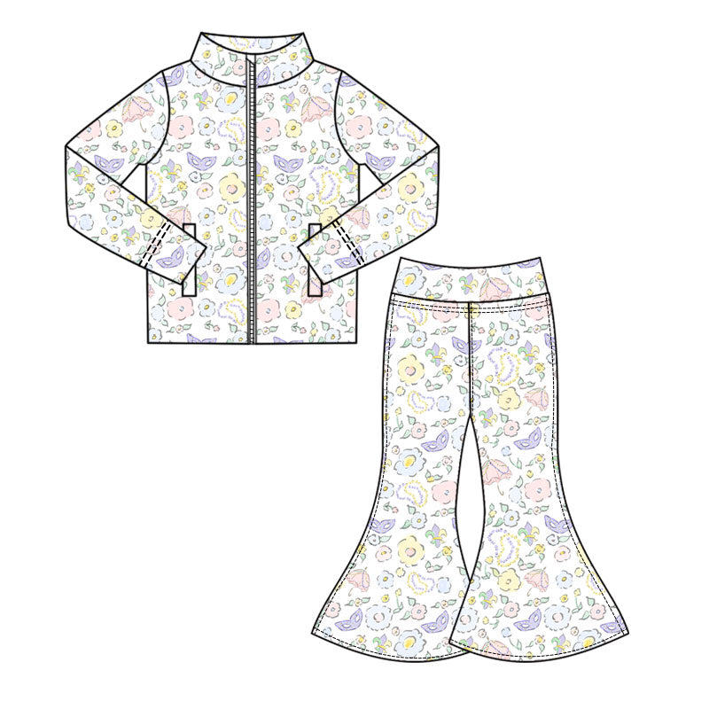 25.10.15 custom each style moq 5 eta 6-8week Sibling Sisters baby girl long sleeve pants sets 2 match family design