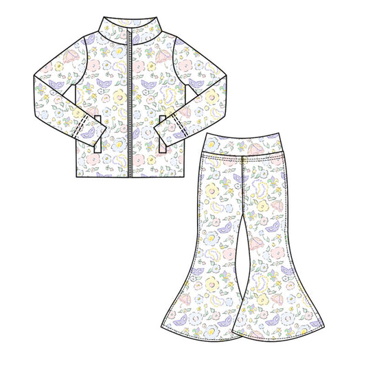 25.10.15 custom each style moq 5 eta 6-8week Sibling Sisters baby girl long sleeve pants sets 2 match family design