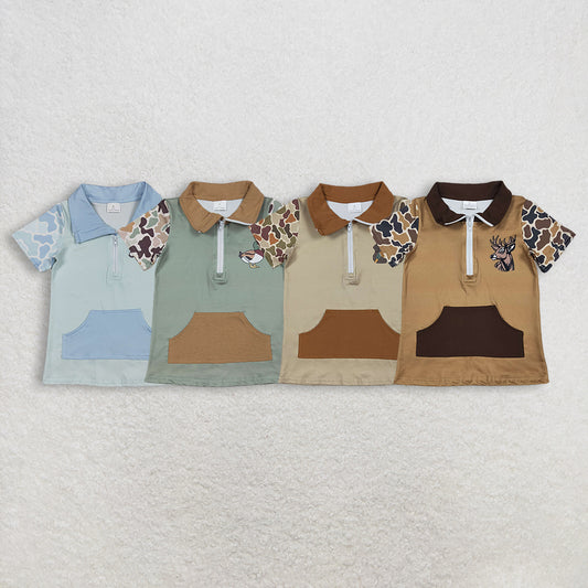RTS NO MOQ Sibling baby girl clothes duck camouflage Short-Sleeve Tops