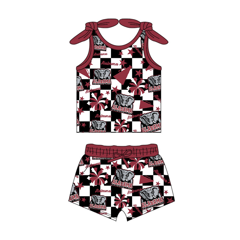 Custom moq 5 mix size milk silk summer teams baby girls clothes team brick red sleeveless shorts sets and skirts sets and dress and jumpsuit-25.7.16