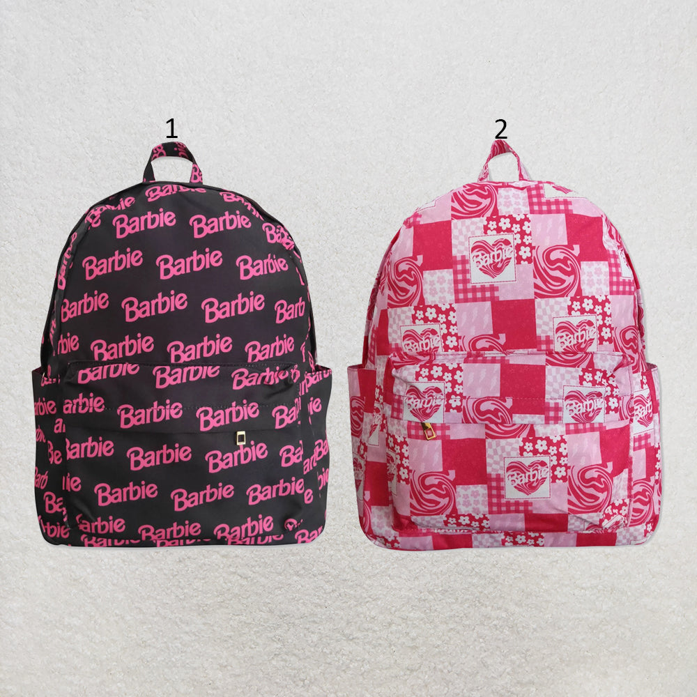 RTS NO MOQ Sibling milk silk Cute Clothes Baby Kids Hot Pink Strap Zip Backpack Bag