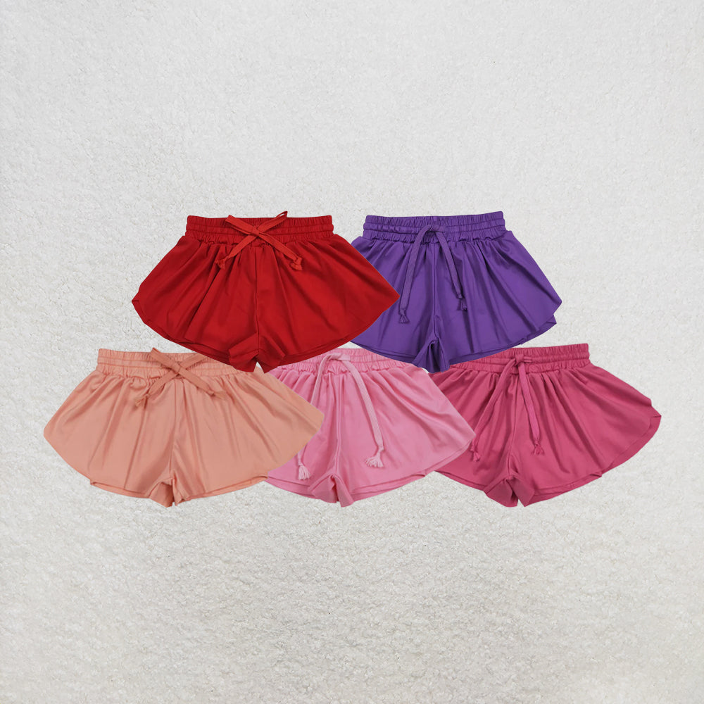 RTS NO MOQ Sibling Baby Girls  Colorful Skort Yoga Shorts Bottoms