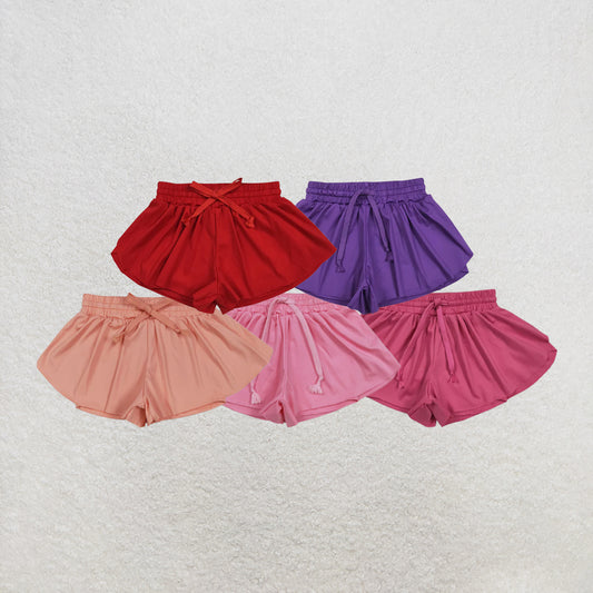 RTS NO MOQ Sibling Baby Girls  Colorful Skort Yoga Shorts Bottoms