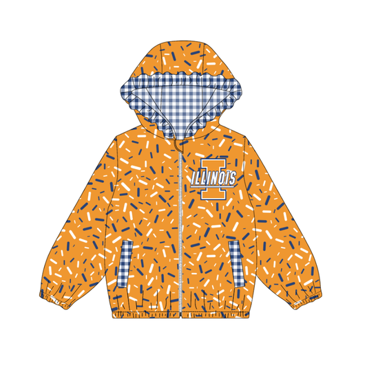 10.3-5-Custom moq 8 mix size milk silk summer team baby girls clothes orange hooded long sleeve top-25.10.9