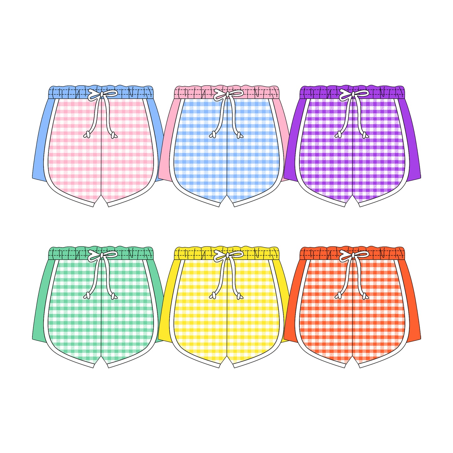 25.11.4 custom each style moq 5 eta 6-8week Sibling Sisters plaid baby kids summer shorts 6 match family design