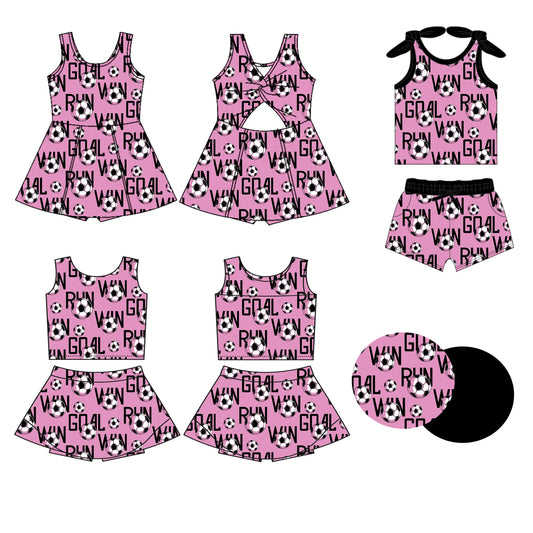 4.2 Custom moq 5 mix size Sibling Baby Girls Pink Sleeveless Top And Shorts Set Sleeveless Top And Skirt Sets Dress Yoga Outfit