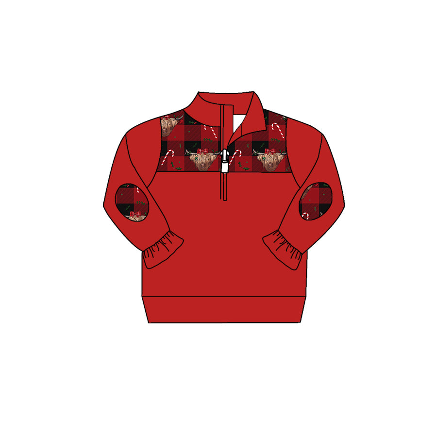 6.29 custom each style moq 5 eta 4-6week Christmas red baby girls clothes long sleeve top