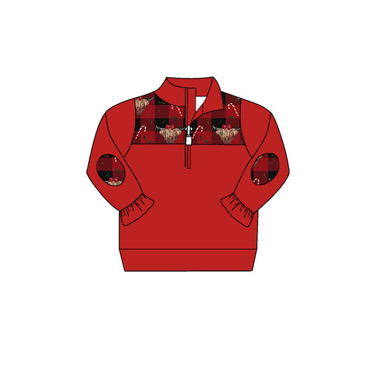 6.29 custom each style moq 5 eta 4-6week Christmas red baby girls clothes long sleeve top