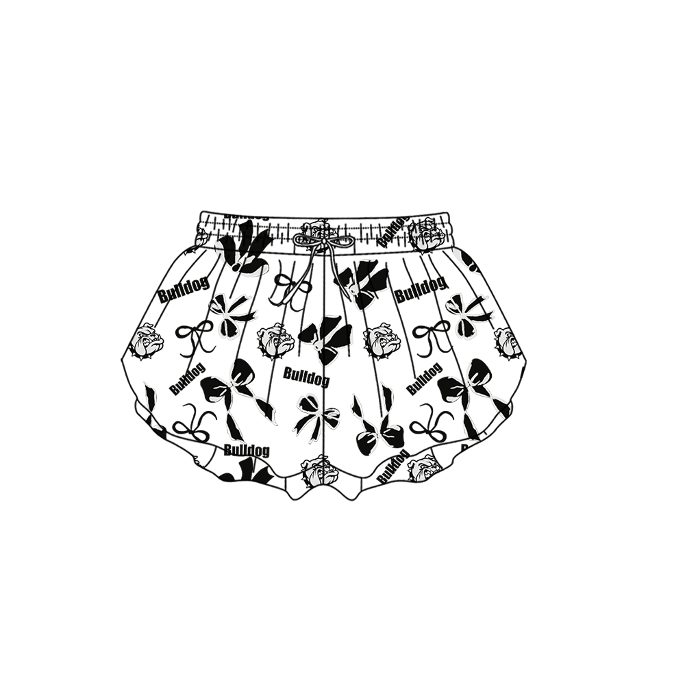 custom moq 5 mix size MSD073001 Baby Girls Bows Print Yoga White Shorts Casual Active Wear Team Bottoms