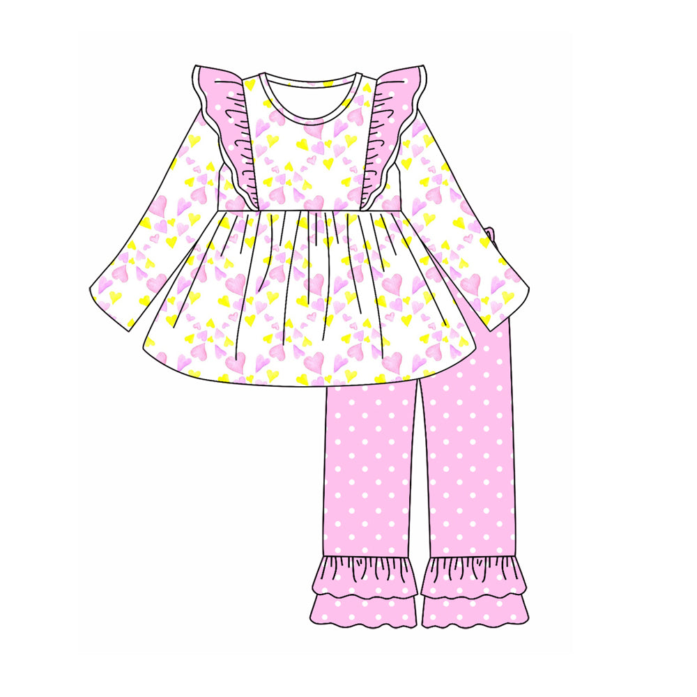 6.26 custom each style moq 5eta 4-6week Sibling Sister love light purple baby girls sets and dress and rompers match family design