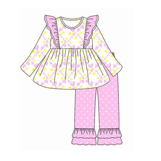 6.26 custom each style moq 5eta 4-6week Sibling Sister love light purple baby girls sets and dress and rompers match family design