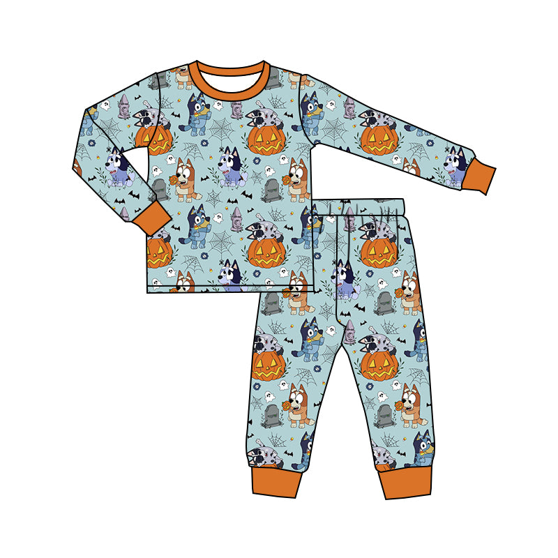6.18 custom each style moq 5eta 4-6 week Sibling Sister pumpkin boys outfits and romper match family design