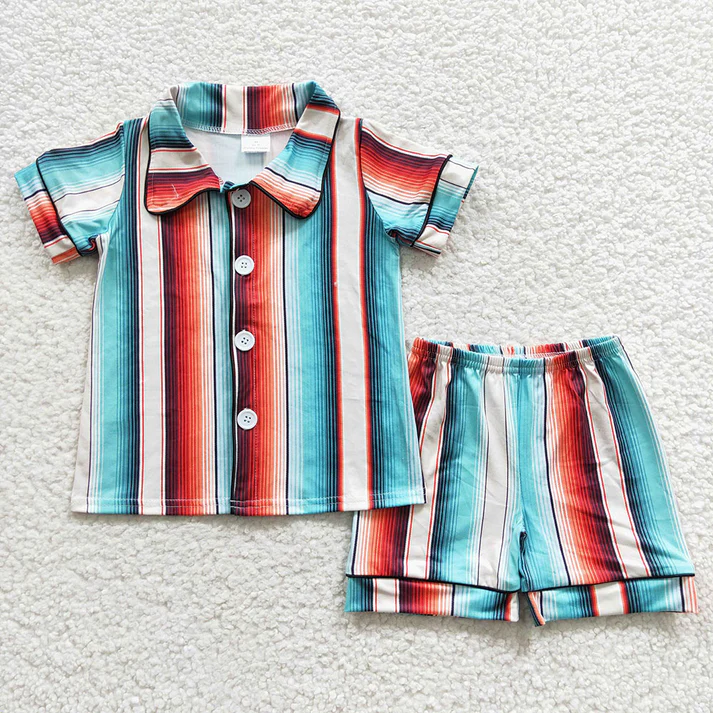 RTS Baby Kids Children Western Summer Shorts Pajamas summer girls pajamas