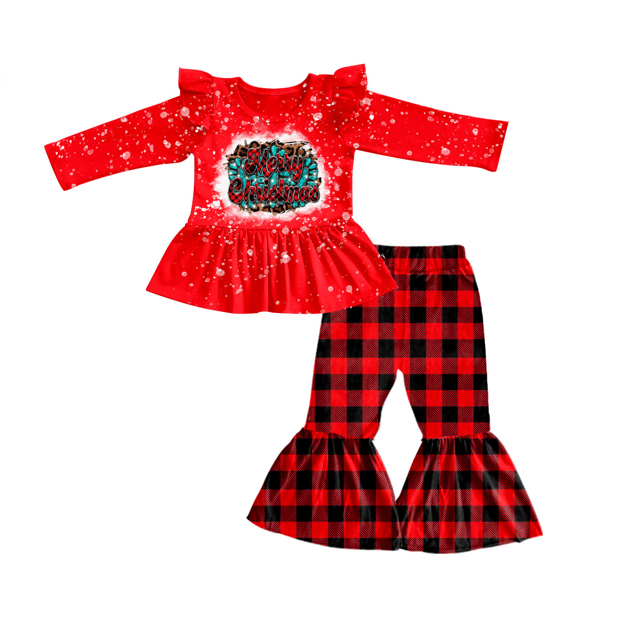 6.11 custom each style moq 5eta 4-6week baby girls clothes Christmas red long sleeve pants outfits