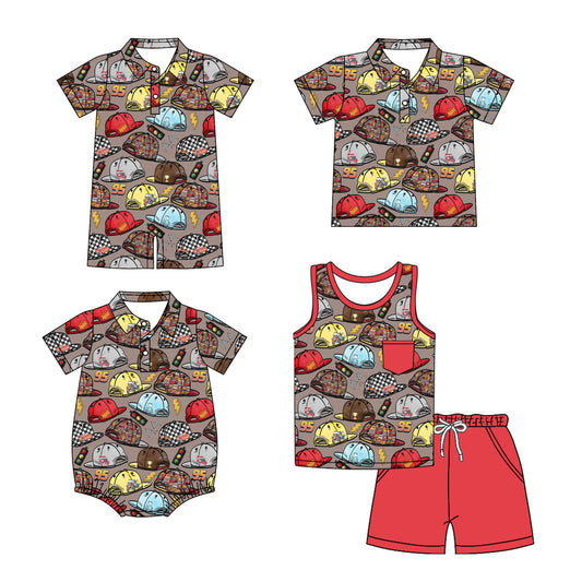 4.7 custom each style moq 5eta 4-6week Sibling Sister baby boy sets and boy rompers 1 and romper 2 and top match family design