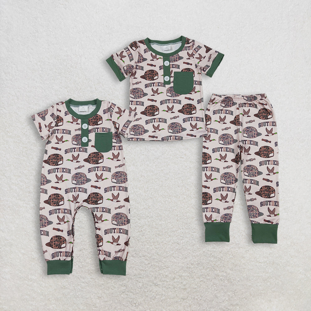 RTS NO MOQ Sibling baby boys clothes duck hat short sleeve pants sets Rompers Clothes