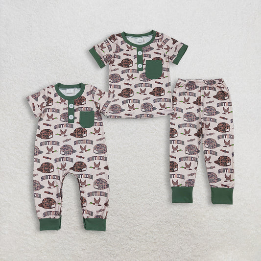 RTS NO MOQ Sibling baby boys clothes duck hat short sleeve pants sets Rompers Clothes