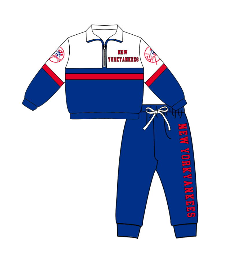 Custom moq 5 mix size milk silk Blue long-sleeved and trouser-length yoga outfit with zipper