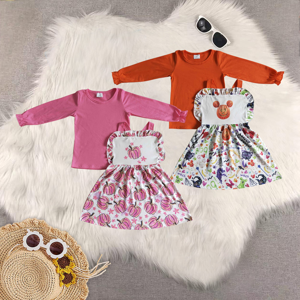 RTS NO MOQ Sibling Baby Girls leopard Long Sleeve dress sets